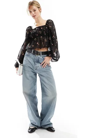Miss Selfridge Chiffon blouse in rose print