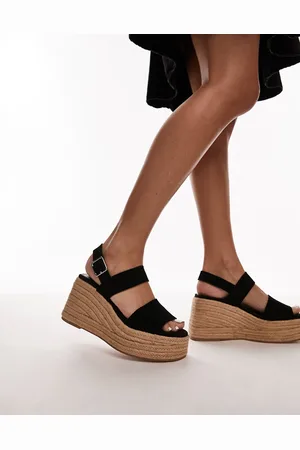 Topshop Jesse suede two part espadrille wedge in