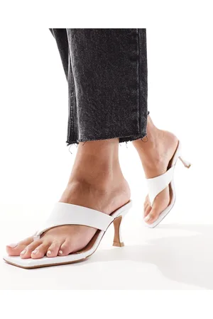 ASOS Hailey premium leather toe thong mid sandals in