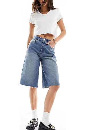 ASOS ASOS DESIGN Tall baggy longline denim jorts in midwash