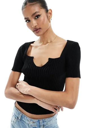 Fashionkilla Knit v neck top in