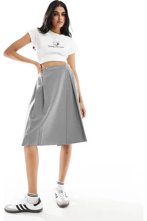 ASOS Tailored pleated midi skirt in