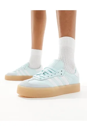 adidas Sambae sneakers in light and white with gum sole