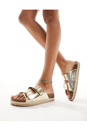 South Beach Double buckle espadrille sandals in