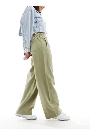 ASOS Soft barrel leg pants in khaki