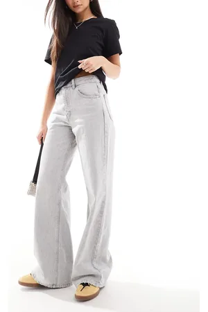 Pull&Bear High rise wide leg jeans in light