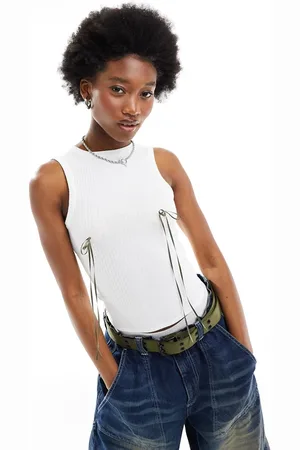 COLLUSION Ribbon trim tank top in