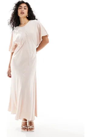 & OTHER STORIES Midi dress with seamed panel detail in soft pink