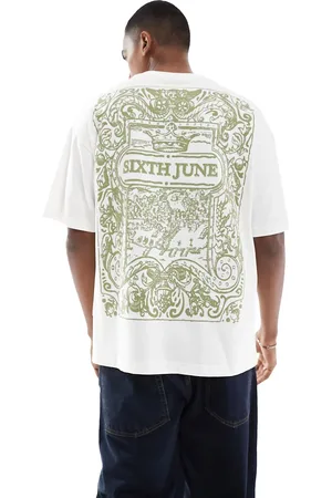 Sixth June Oversized graphic back T-shirt in off white