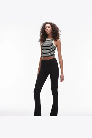 Topshop Skinny ribbed flared pants in