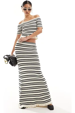 ASOS Knitted maxi skirt in textured stripe