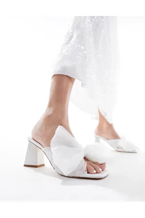 EVER NEW Bridal raffia bow mule in ivory