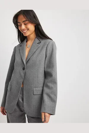 NA-KD One button blazer in stripe - part of a set