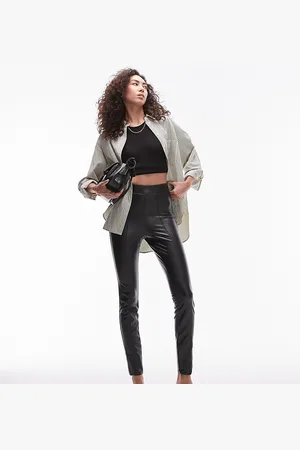 Topshop Faux leather skinny stretch pants in