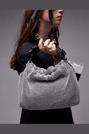 Topshop Gretchen embellished grab bag with satin handle in