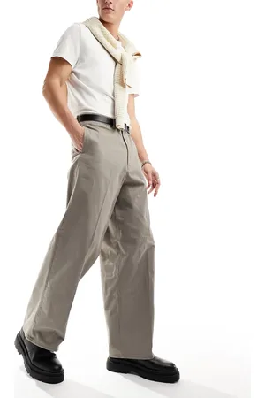 Weekday Astro loose fit wide leg pants in dark beige