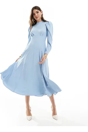 Closet Puff sleeve midaxi dress in