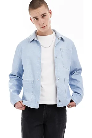 ASOS Faux leather Harrington jacket in washed