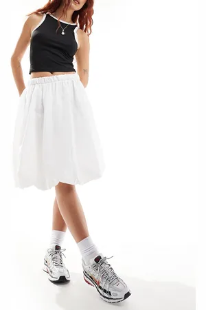 COLLUSION Poplin midi bubble skirt in
