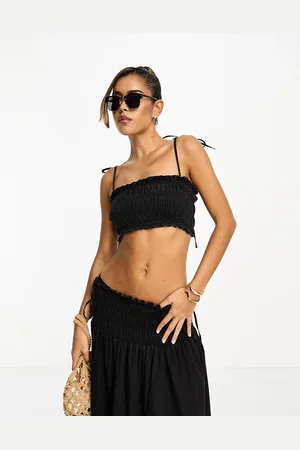 ASOS Soft denim ruched top in washed - part of a set