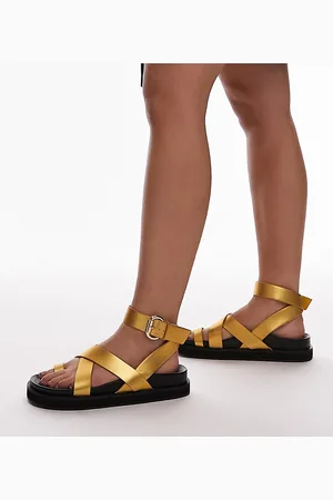 Topshop Wide Fit Jaydee strappy sandals with toe loop in