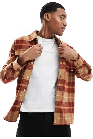 Farah Obrien check shirt in beige