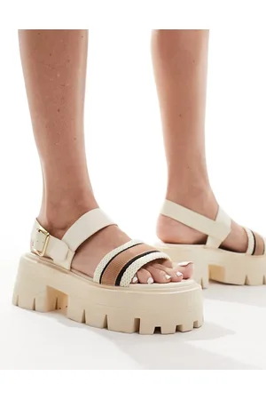 ASOS Follower chunky flat sandals in off-white