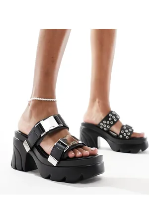 Public Desire Yuki chunky sandal with western hardware in
