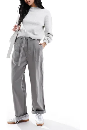 ASOS Tapered pants with buckle detail in