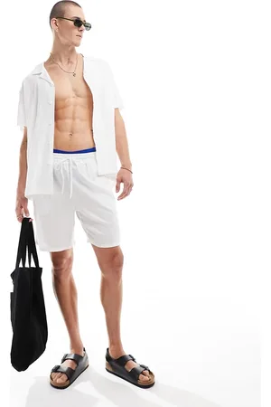 South Beach Linen blend shorts in white