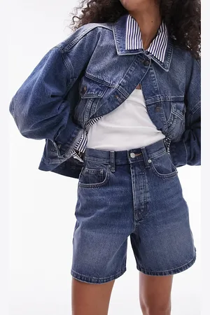 Topshop Denim short in rich
