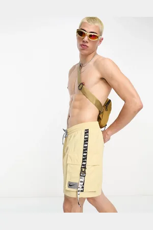 Nike Icon Volley 7 inch taped cargo swim shorts in stone
