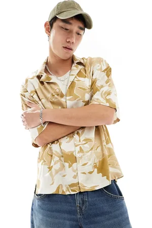 Viggo Vitrail printed short sleeve shirt in beige multi