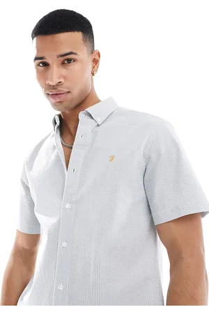 Farah Cotton stripe seersucker shirt in