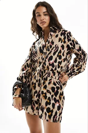 Never Fully Dressed Linen shirt in leopard - part of a set