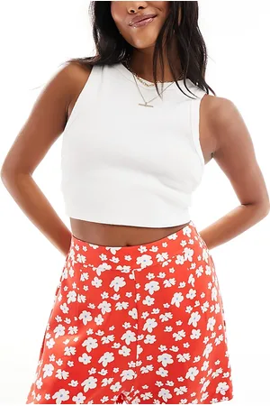 ASOS Petite flippy shorts in red floral print