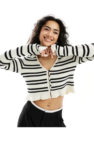 ASOS Knit cardigan in textured stripe