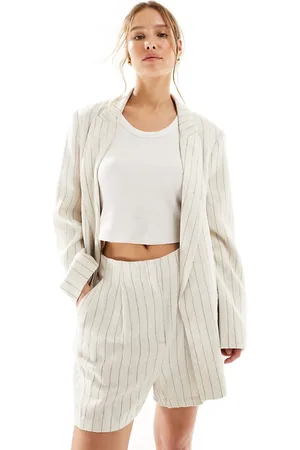 ASOS Relaxed linen blend blazer in stripe