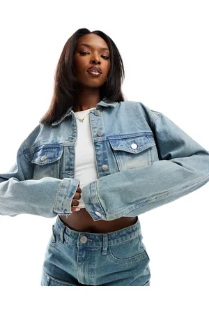 KYÒ The Brand denim cropped jacket in bleach wash - part of a set