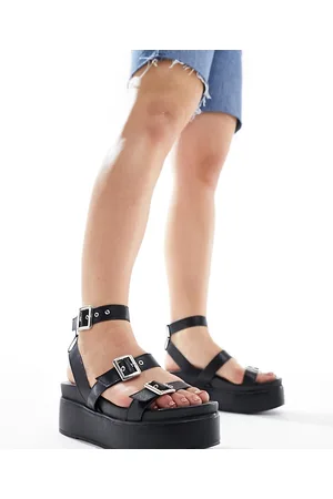 ASOS Wide Fit Trombone chunky buckle detail flatforms in