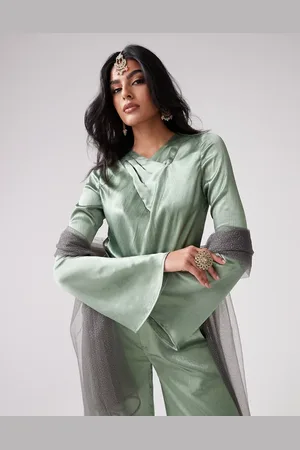 Kanya London Long sleeve top with sparkle Dupatta scarf in - part of a set
