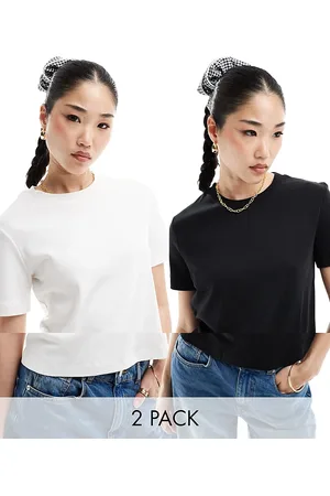 Bershka Oversized t-shirt 2 pack in and white