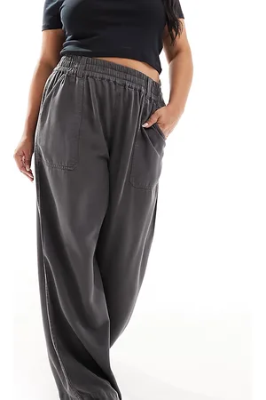 ASOS Curve pull on utility pants in washed black