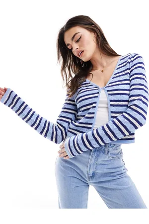 ASOS Cardigan with stitch detail in stripe