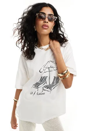 4th & Reckless Bella beach t-shirt in off - part of a set