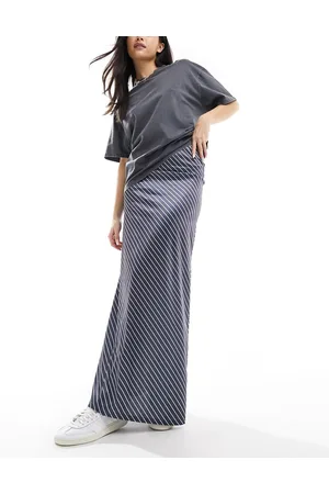 ASOS Satin twill maxi skirt in stripe