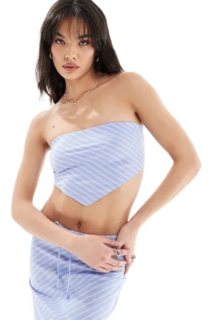 Bershka Striped hankerchief top in stripe - part of a set