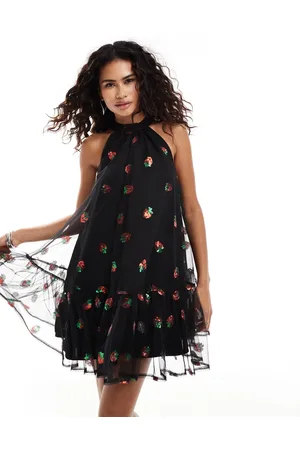 Sister Jane Embellished tulle mini dress in strawberry sequin - part of a set