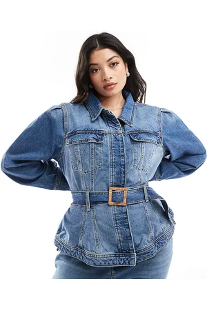 River Island Denim jacket with belted waist detail in