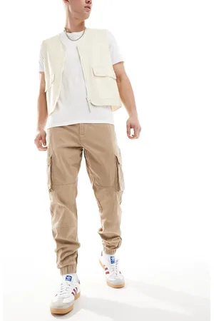 Only & Sons Cuffed cargo pants in stone